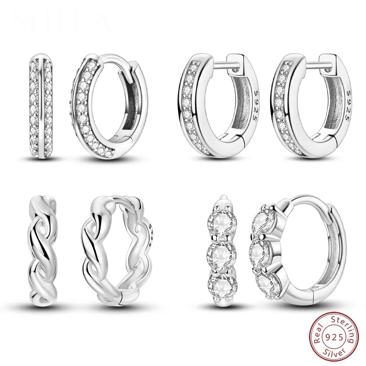 Silberohrringe mit Creolen