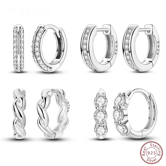 Silberohrringe mit Creolen