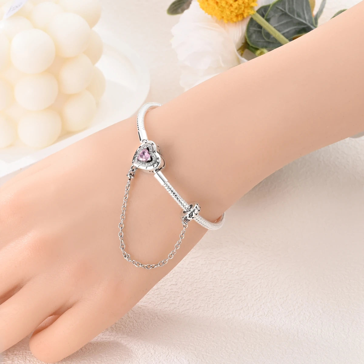 Armband versilbert mit Herz